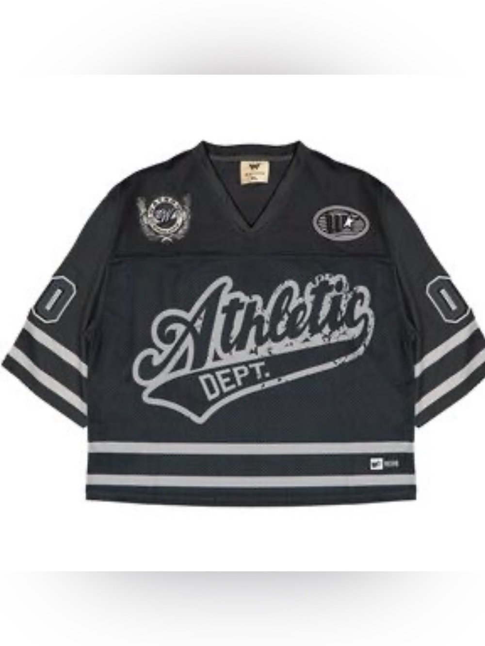 NWT Watson Athletic Dept Cropped Football Jersey Charcoal Gray Streetwear L